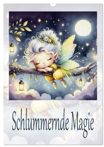 Schlummernde Magie (Wandkalender 2026 DIN A3 hoch), CALVENDO Monatskalender: Zauberhafte schlafende kleine Feen. (CALVENDO Kunst)