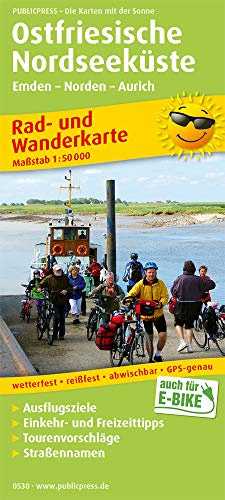 Ostfriesische Nordseeküste, Westlicher Teil: Rad- und Wanderkarte mit Ausflugszielen, Einkehr- & Freizeittipps, wetterfest, reissfest, abwischbar, GPS-genau. 1:50000 (Rad- und Wanderkarte: RuWK)