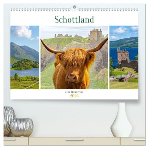 Schottland - eine Rundreise (hochwertiger Premium Wandkalender 2026 DIN A2 quer), Kunstdruck in Hochglanz: Wunderschöne Landschaften, eindrucksvolle Burgen und Schlösser. (CALVENDO Orte)