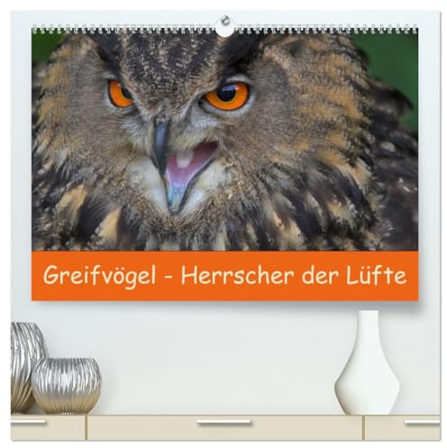 Greifvögel - Herrscher der Lüfte (hochwertiger Premium Wandkalender 2026 DIN A2 quer), Kunstdruck in Hochglanz: Wundervolle Portrais von Greifvögeln (CALVENDO Tiere)