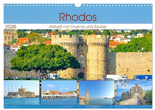 Rhodos - Altstadt mit Charme und Zauber (Wandkalender 2026 DIN A3 quer), CALVENDO Monatskalender: Die Stadt Rhodos - bezaubernde Hauptstadt der griechischen Insel Rhodos. (CALVENDO Orte)