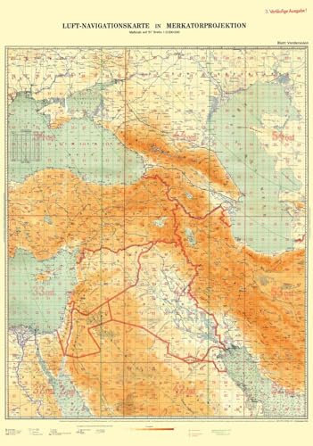 LUFT-NAVIGATIONSKARTE: Vorderasien 1940 (Plano): Karte Nr. 8 des Generalstabs der Luftwaffe