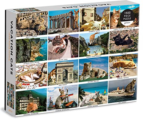 Galison 9780735369504 Vacation Cats 1500 Piece Puzzle