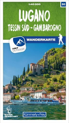Kümmerly+Frey Wanderkarte 50 Lugano 1:40.000: Mit Tessin Süd und Gambarogno. Wetterfest, matt laminiert und mit free Download