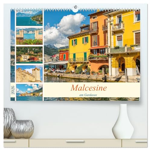 Malcesine am Gardasee (hochwertiger Premium Wandkalender 2026 DIN A2 quer), Kunstdruck in Hochglanz: Beliebtester Ferienort am Ostufer des Gardasees. (CALVENDO Orte)