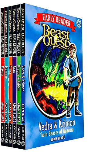 Beast Quest Early Reader 6 Books Collection Set By Adam Blade (Ravira, Mortaxe, Creta, Arax, Kragos & Kildor, Vedra & Krimon)