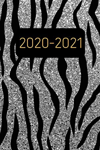 Terminplaner 2020 2021: Tiger Glitzer Kalender und Terminkalender 2020 2021 - Monatsplaner und Wochenplaner | Januar 2020 bis Dezember 2021 | 2 Jahre Din A5 Silber