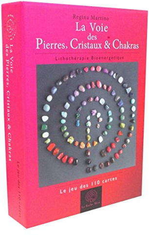 La voie des pierres, cristaux & chakras - le jeu de 110 cartes (dt.: „Der Weg der Steine, Kristalle & Chakren“) Set mit 110 Karten, in französischer Sprache