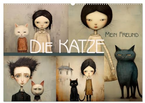 Die Katze - mein Freund (Wandkalender 2026 DIN A2 quer), CALVENDO Monatskalender: Entzückende Illustrationen und herzerwärmende Augenblicke (CALVENDO Kunst)