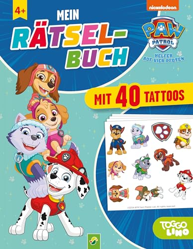 PAW Patrol Mein Rätselbuch mit 40 Tattoos: 64 Seiten Rätselspaß I 4 Tattoo-Bögen made in Germany I hautfreundlich und sicher