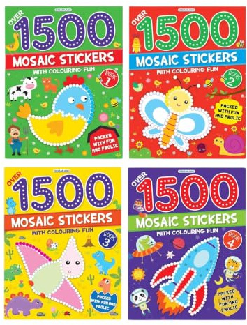 1500 Mosaic Stickers Books Pack - a Set of 4 Books