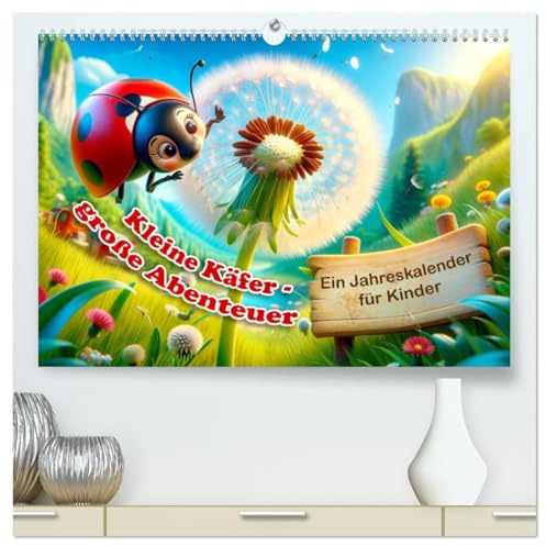 Kleine Käfer, große Abenteuer: Ein Jahreskalender für Kinder (hochwertiger Premium Wandkalender 2026 DIN A2 quer), Kunstdruck in Hochglanz: Bunte Käfer-Abenteuer fürs ganze Jahr! (CALVENDO Tiere)