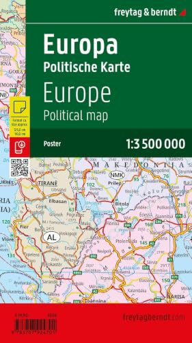 freytag & berndt Poster Europa politisch 1:3,5 Mio.: 126 x 89,5 cm, politische Europakarte