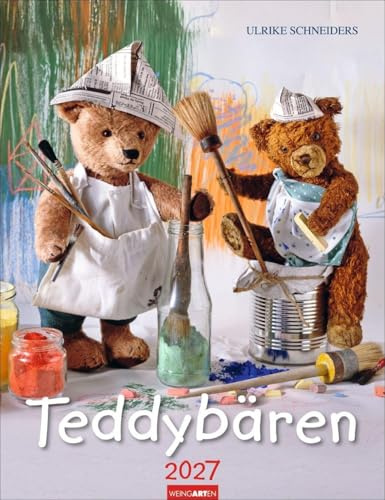 Teddybären Kalender 2027: Foto-Wandplaner mit niedlichen Teddys. Jeden Monat ein liebevoll arrangiertes Bären-Foto im Format 30 x 39 cm. Mit Platz zum Eintragen.