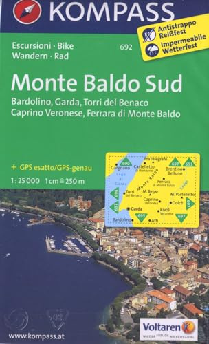 Monte Baldo Süd: Wanderkarte mit Radwegen. GPS-genau. 1:25000 (KOMPASS Wanderkarte, Band 692)