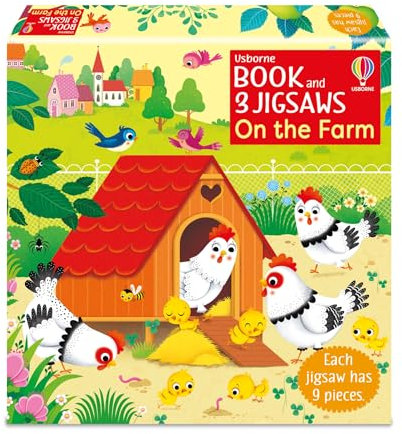 Usborne Book and 3 Jigsaws: On the Farm