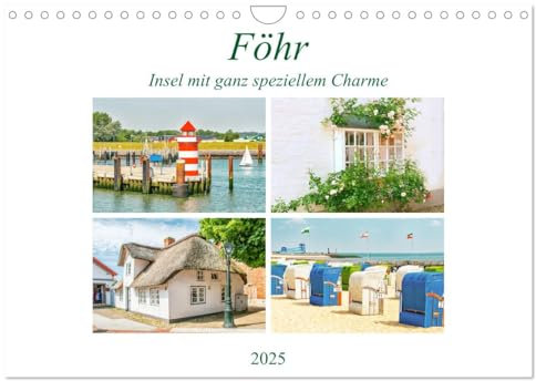 Föhr - Insel mit ganz speziellem Charme (Wandkalender 2025 DIN A4 quer), CALVENDO Monatskalender: Nordfriesische Trauminsel an der Nordsee. (CALVENDO Orte)