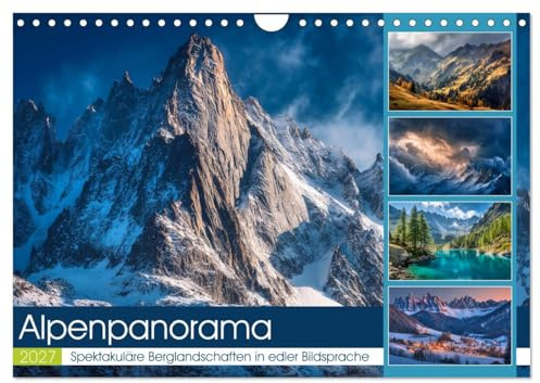 Alpenpanorama (Wandkalender 2027 DIN A4 quer), CALVENDO Monatskalender: Zwölf hochwertige Motive voller Ruhe, Kraft und Weite verwandeln jede Wand in ein Fenster zur Natur. (CALVENDO Natur)