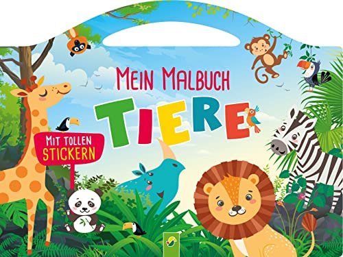 Mein Malbuch Tiere: Mit tollen Stickern. Für Kinder ab 4 Jahren