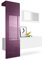 Vladon Garderobe Carlton Set 4, Made in Germany, Garderobenset bestehend aus 1 Garderobenpaneel, 1 Schrankmodul und 1 Wandspiegel, Weiß matt/Brombeer Hochglanz (156 x 193 x 35 cm)