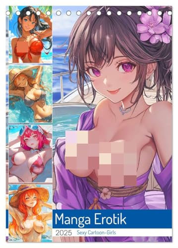 Manga Erotik. Sexy Cartoon-Girls (Tischkalender 2025 DIN A5 hoch), CALVENDO Monatskalender: Mädchen in sinnlicher Manga-Ästhetik (CALVENDO Erotik)