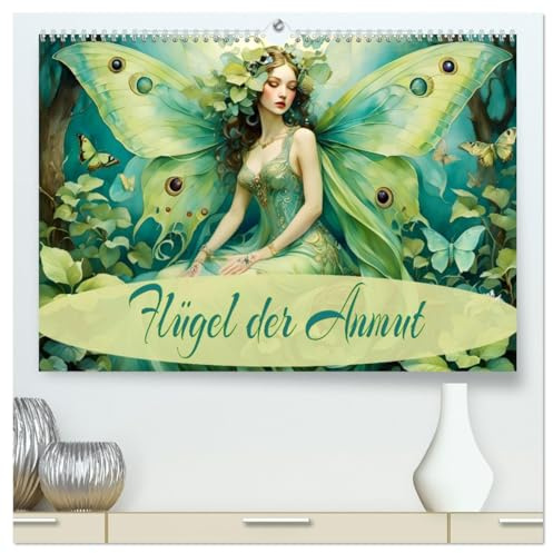 Flügel der Anmut (hochwertiger Premium Wandkalender 2026 DIN A2 quer), Kunstdruck in Hochglanz: Mit Nachtfalter Lady durch das Jahr. (CALVENDO Kunst)