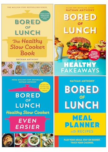 Nathan Anthony Bored of Lunch Collection 4 Books Set (The Healthy Slow Cooker Book, Healthy Fakeaways, Healthy Slow Cooker Even Easier & Meal Planner)