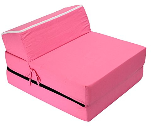 Best For Kids Kindersessel für Spielen, Schlafen und Sitzen, verstellbar, hochwertig, 3-in-1, mit Matratze (Pink, 60x160x12)