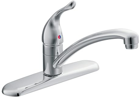 Moen Chateau Chrome One-Handle Low Arc Kitchen Faucet for 3-Hole Sinks, 7425