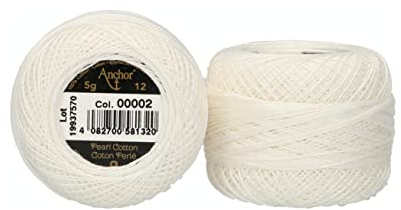 Anchor 4596012-00002 Stickgarne, 100% Baumwolle, 2, Stärke 12, 56m, 9 gramm