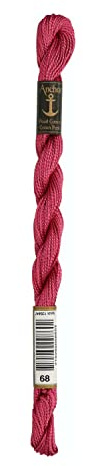 Anchor Pearl Thread, Embroidery Thread, Cotton, 00068 Azalee, Azalee