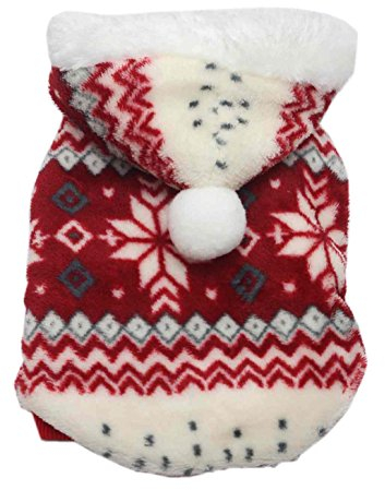 SAMGU Hundekleidung Warm Weihnachten Hundepullover Kapuzenpullover Rot XL