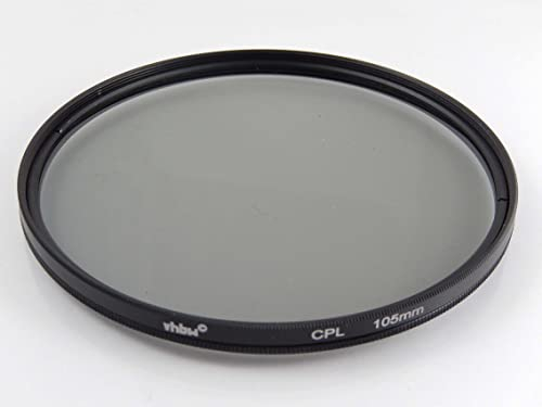 vhbw Filtre polarisant Universel pour Les objectifs d'appareil Photo 105mm - Polariseur Circulaire (CPL), Noir