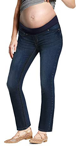 Hybrid & Company Damen Super bequemen Stretch Mutterschaft Bootcut Jeans Medium Wash2 spülen