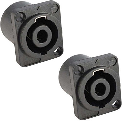 Adam Hall Connectors 2X K4PSM4BLK Einbaubuchse 4 polig - SPKn speakON Lautsprechereinbaubuchse Einbaustecker