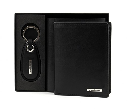 bruno banani Gift Set Slim Wallet/Keychain Black Black