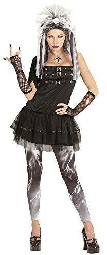 Widmann - Kostüm Gotische Punkerin, Kleid, Leggings, Kopfschmuck, Handschuhe, Gothik, Halloween, Mottoparty, Karneval