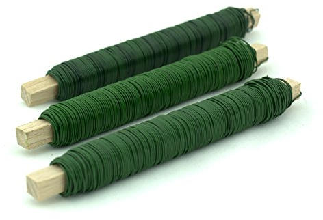 Wickeldraht grün 3x 100g Basteldraht Vorrats-Set 0,65mm Durchmesser auf Holzkern
