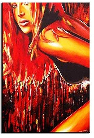 ÖLGEMÄLDE AKT IN ÖL EROTIK ÖLBILD AUF LEINWAND ECHTE HANDARBEIT 60x90cm G00423