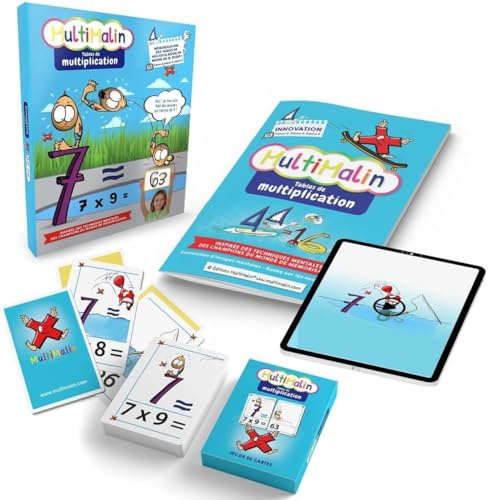 MultiMalin Coffret Tables de Multiplication Images Mentales CE1 à CM2 | Livret, Dessins animés, Cartes, Méthode des images mentales, Apprendre Les Tables de Multiplication en Moins de 15 Jours