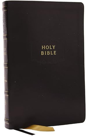KJV Holy Bible with Apocrypha and 73,000 Center-Column Cross References, Black Leathersoft, Red Letter, Comfort Print (Thumb Indexed): King James Version