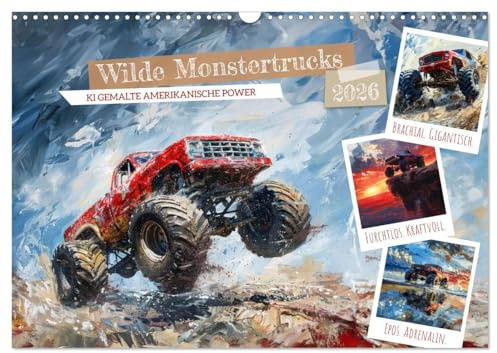 Wilde Monstertrucks (Wandkalender 2026 DIN A3 quer), CALVENDO Monatskalender: Monstertruck Madness: Amerikanische Power in Aktion (CALVENDO Mobilitaet)