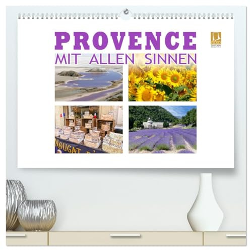 Provence mit allen Sinnen (hochwertiger Premium Wandkalender 2026 DIN A2 quer), Kunstdruck in Hochglanz: Ausgwählte Bilder aus der Provence wecken spürbare Erinnerungen. (CALVENDO Orte)
