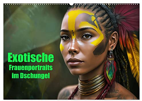 Exotische Frauenportraits im Dschungel (Wandkalender 2026 DIN A2 quer), CALVENDO Monatskalender: Naturverbundene Portraits von Frauen (CALVENDO Menschen)