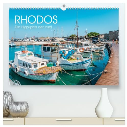 Rhodos - Die Highlights der Insel (hochwertiger Premium Wandkalender 2026 DIN A2 quer), Kunstdruck in Hochglanz: Die beliebtesten Orte der griechischen Insel Rhodos (CALVENDO Orte)