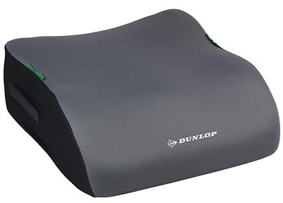 Dunlop Sitzerhöhung Auto Kinder Grau - Kindersitzerhöhung ECE R129 - Ergonomischer Kindersitz Ab 3 Jahre - Kinderautositz Mit Waschbarem Bezug - Sitzkissen Auto Für Kinder 135-150 cm