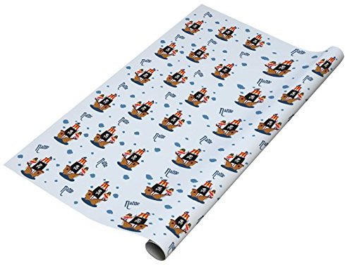 Striefchen® Piraten Kinder Geschenkpapier mit dem Namen Ihres kleinen Seeräubers