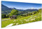 bilderfelix® Bild auf Leinwand schöne Berglandschaft in den bayerischen Alpen mit Dorf von Berchtesgaden und von Watzmann-Massiv Wandbild, Poster, Leinwandbild MYT