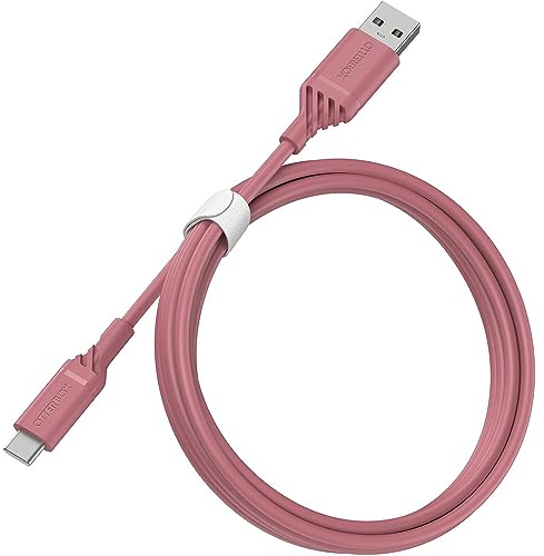 OtterBox verstärktes USB-A auf USB-C Kabel, Ladekabel für Smartphone und Tablet, Ultra-Robust und getestet auf Biegsamkeit und Flexibilität, 1M, Rosa
