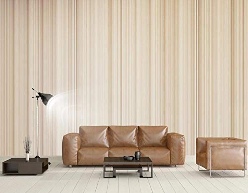 Tapete 3D Fototapete 3D Effekt Wandbilder XXL Gestreiftes Beige Foto Tapeten 3D Effekt Vliestapete Wandtapete Wandbild 3D Wanddeko